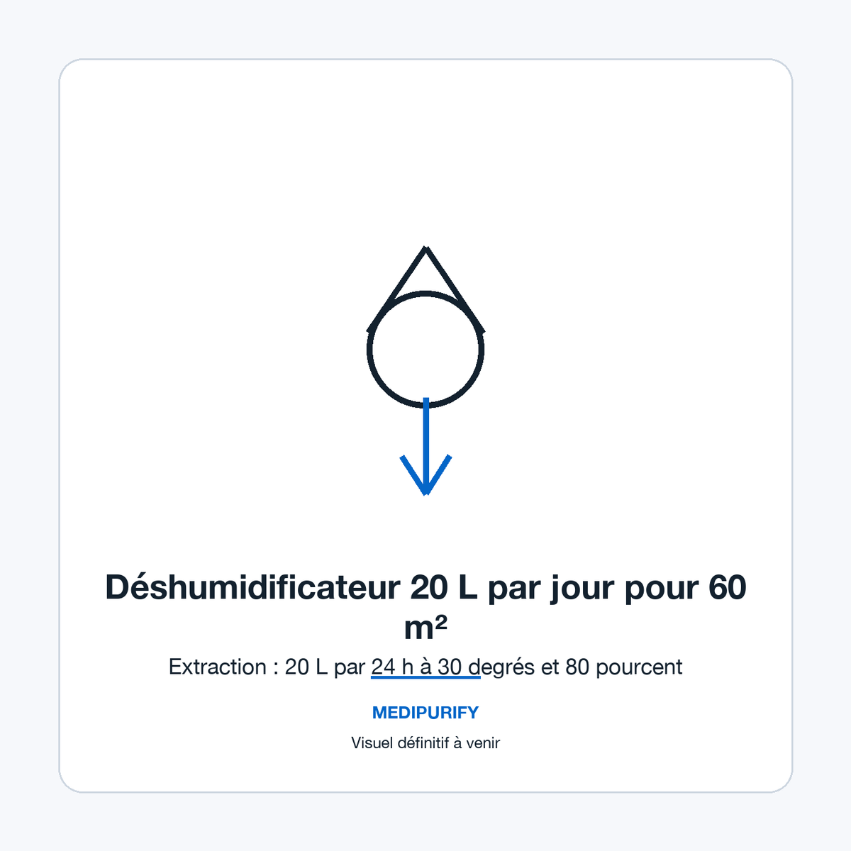 Déshumidificateur 20 L par jour pour 60 m²