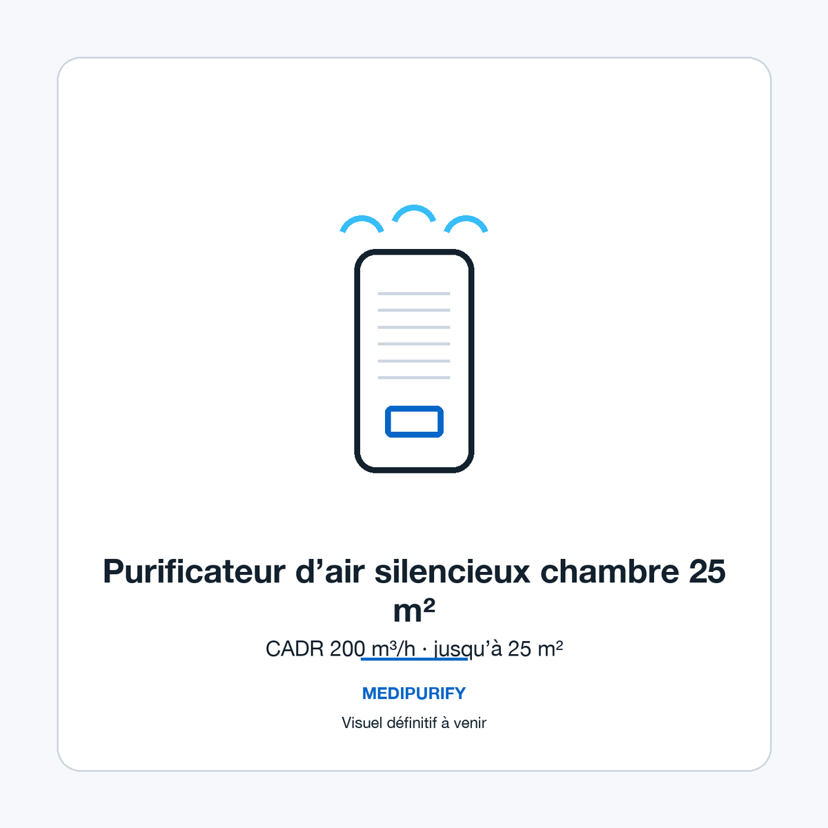 Purificateur d’air silencieux chambre 25 m²